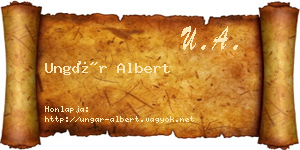 Ungár Albert névjegykártya