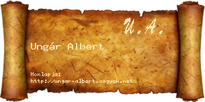 Ungár Albert névjegykártya